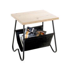 Beistelltisch >52419< in eiche, schwarz - 48x51x40 (BxHxT)