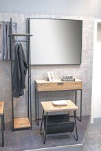 Beistelltisch >52419< in eiche, schwarz - 48x51x40 (BxHxT)