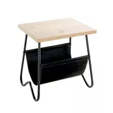 Beistelltisch >52419< in eiche, schwarz - 48x51x40...