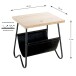 Beistelltisch >52419< in eiche, schwarz - 48x51x40 (BxHxT)
