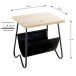 Beistelltisch >52419< in eiche, schwarz - 48x51x40 (BxHxT)