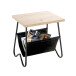 Beistelltisch >52419< in eiche, schwarz - 48x51x40 (BxHxT)