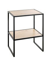 Beistelltisch >52421< in eiche, schwarz, MDF,...
