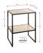 Beistelltisch >52421< in eiche, schwarz, MDF, Metall - 45x60x35cm (BxHxT)
