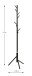 Garderobenständer >52526< in schwarz, Metall - 173x48cm (HxD)