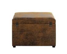 Sitztruhe >52824< in vintage-braun, MDF, Textilgewebe - 58x42x39cm (BxHxT)