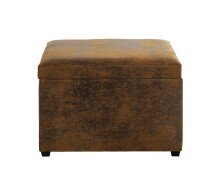 Sitztruhe >52824< in vintage-braun, MDF, Textilgewebe - 58x42x39cm (BxHxT)