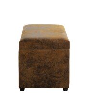 Sitztruhe >52824< in vintage-braun, MDF, Textilgewebe - 58x42x39cm (BxHxT)