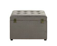 Sitztruhe >52827< in anthrazit, MDF, Textilgewebe - 58x42x39cm (BxHxT)