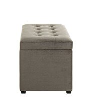 Sitztruhe >52827< in anthrazit, MDF, Textilgewebe - 58x42x39cm (BxHxT)