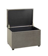 Sitztruhe >52827< in anthrazit, MDF, Textilgewebe - 58x42x39cm (BxHxT)