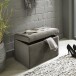 Sitztruhe >52827< in anthrazit, MDF, Textilgewebe - 58x42x39cm (BxHxT)