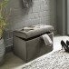 Sitztruhe >52827< in anthrazit, MDF, Textilgewebe - 58x42x39cm (BxHxT)