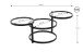 Couchtisch >64030< in schwarz, Metall, Sicherheitsglas - 50cm (D)