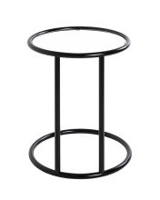 Beistelltisch >64535< in schwarz, Metall, Sicherheitsglas - 55x45cm (HxD)