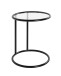 Beistelltisch >64535< in schwarz, Metall, Sicherheitsglas - 55x45cm (HxD)