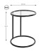 Beistelltisch >64535< in schwarz, Metall, Sicherheitsglas - 55x45cm (HxD)