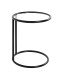 Beistelltisch >64535< in schwarz, Metall, Sicherheitsglas - 55x45cm (HxD)