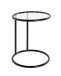 Beistelltisch >64535< in schwarz, Metall, Sicherheitsglas - 55x45cm (HxD)