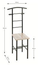 Herrendiener >81550< in eiche San Remo, schwarz,...