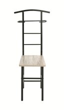 Herrendiener >81550< in eiche San Remo, schwarz, MDF, Metall - 46x109x46 (BxHxT)