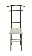 Herrendiener >81550< in eiche San Remo, schwarz, MDF, Metall - 46x109x46 (BxHxT)