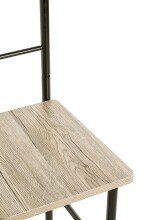 Herrendiener >81550< in eiche San Remo, schwarz, MDF, Metall - 46x109x46 (BxHxT)