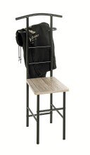 Herrendiener >81550< in eiche San Remo, schwarz, MDF, Metall - 46x109x46 (BxHxT)