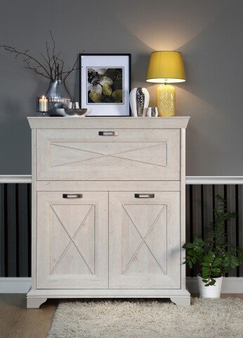 Kommode >Kashmir < in weiß,beige - 123x143,3x48,2cm (BxHxT)