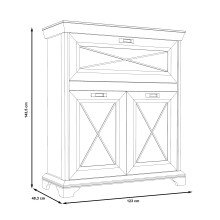 Kommode >Kashmir < in weiß,beige - 123x143,3x48,2cm (BxHxT)