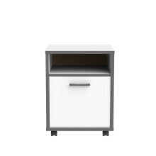 Rollcontainer >KEFLAVIK< in weiß, anthrazit - 49,8x64,6x52,2cm (BxHxT)