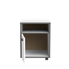 Rollcontainer >KEFLAVIK< in weiß, anthrazit - 49,8x64,6x52,2cm (BxHxT)