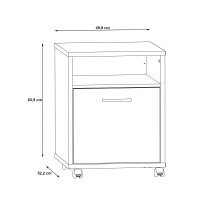 Rollcontainer >KEFLAVIK< in weiß, anthrazit - 49,8x64,6x52,2cm (BxHxT)
