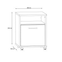 Rollcontainer >KEFLAVIK< in weiß, anthrazit - 49,8x64,6x52,2cm (BxHxT)