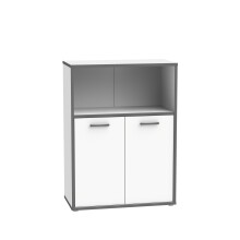 Regal >KEFLAVIK< in weiß, anthrazit - 84,5x115,1x41,5cm (BxHxT)