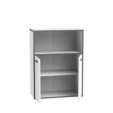 Regal >KEFLAVIK< in weiß, anthrazit - 84,5x115,1x41,5cm (BxHxT)
