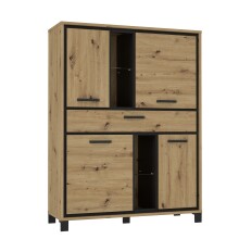 Highboard >Trondheim < in Klarglas - 120,4x161x41,5cm (BxHxT)