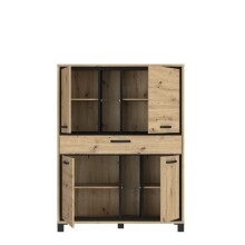 Highboard >Trondheim < in Klarglas - 120,4x161x41,5cm (BxHxT)