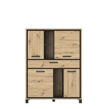 Highboard >Trondheim < in Klarglas - 120,4x161x41,5cm (BxHxT)