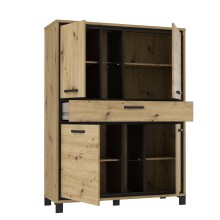 Highboard >Trondheim < in Klarglas - 120,4x161x41,5cm (BxHxT)