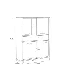 Highboard >Trondheim < in Klarglas - 120,4x161x41,5cm (BxHxT)