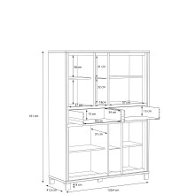 Highboard >Trondheim < in Klarglas - 120,4x161x41,5cm (BxHxT)