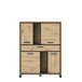 Highboard >Trondheim < in Klarglas - 120,4x161x41,5cm (BxHxT)