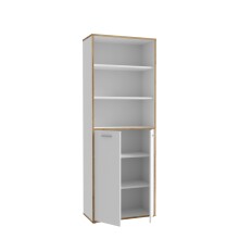 Aktenregal >Keflavik< in braun,weiß - 84,5x226,5x41,5cm (BxHxT)