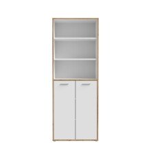 Aktenregal >Keflavik< in braun,weiß - 84,5x226,5x41,5cm (BxHxT)