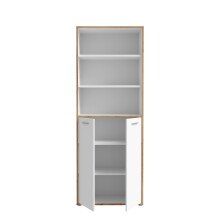 Aktenregal >Keflavik< in braun,weiß - 84,5x226,5x41,5cm (BxHxT)