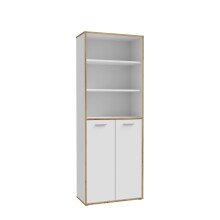 Aktenregal >Keflavik< in braun,weiß - 84,5x226,5x41,5cm (BxHxT)
