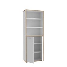 Aktenregal >Keflavik< in braun,weiß - 84,5x226,5x41,5cm (BxHxT)