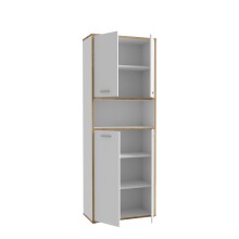 Aktenregal >Keflavik< in braun,weiß - 84,5x226,5x41,5cm (BxHxT)