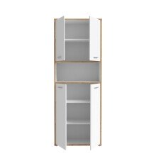 Aktenregal >Keflavik< in braun,weiß - 84,5x226,5x41,5cm (BxHxT)